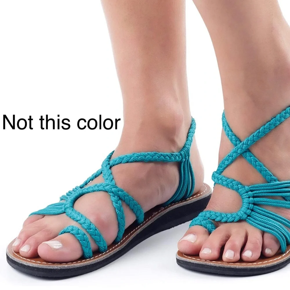 Plaka Flat Hand-Woven Sandals for Women - Picture 9 of 11